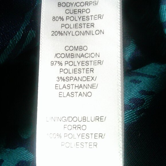 Kay Unger One Shoulder Navy Aqua Floral Walk Thru Jumpsuit Dress 14 - Picture 11 of 12